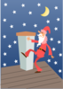 Santa Climbing Chimney Clip Art